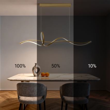 Brilagi - LED prigušiva luster na sajli SIGNATURE LED/55W/230V 3000-6000K 120x23 cm zlatna + daljinski upravljač