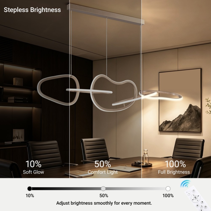 BRILAGI - prigušiva LED luster na sajli SIGNATURE LED/80W/230V 3000-6000K 120x25 cm bež + daljinski upravljač