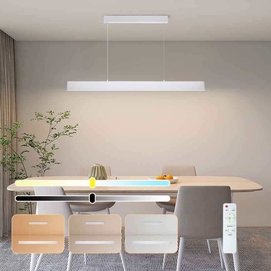 Brilagi - LED luster na sajli SLIMLINE LED/40W/230V 3000-6000K, prigušiva, bela + daljinski upravljač