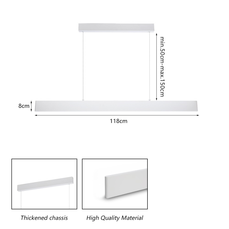Brilagi - LED luster na sajli SLIMLINE LED/40W/230V 3000-6000K, prigušiva, bela + daljinski upravljač