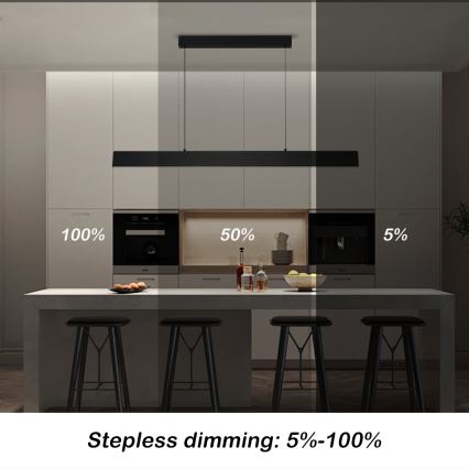 Brilagi - LED prigušiva luster na sajli SLIMLINE LED/40W/230V 3000-6000K crna + daljinski upravljač
