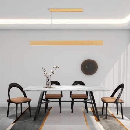 Brilagi - LED prigušiva luster na sajli SLIMLINE LED/40W/230V 3000-6000K hrastov dekor + daljinski upravljač