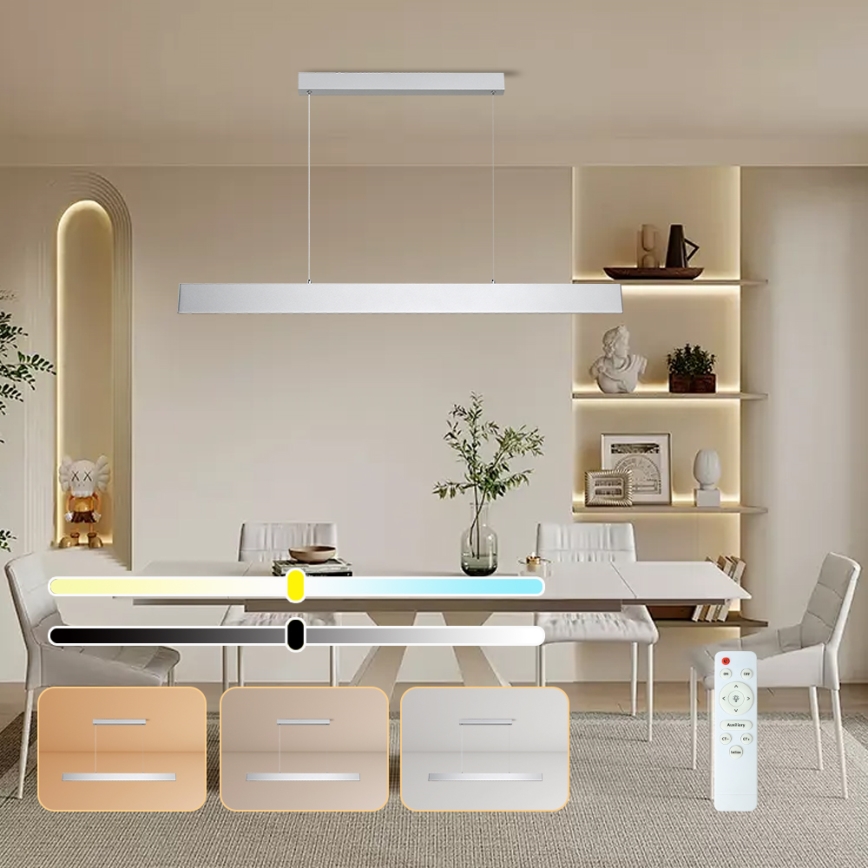 Brilagi - LED prigušiva lustr na sajli SLIMLINE LED/40W/230V 3000-6000K srebrna + daljinski upravljač