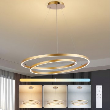 Brilagi - LED prigušiva luster na sajli TWISTER LED/105W/230V 3000-6000K prečnik 100 cm zlatna + daljinski upravljač