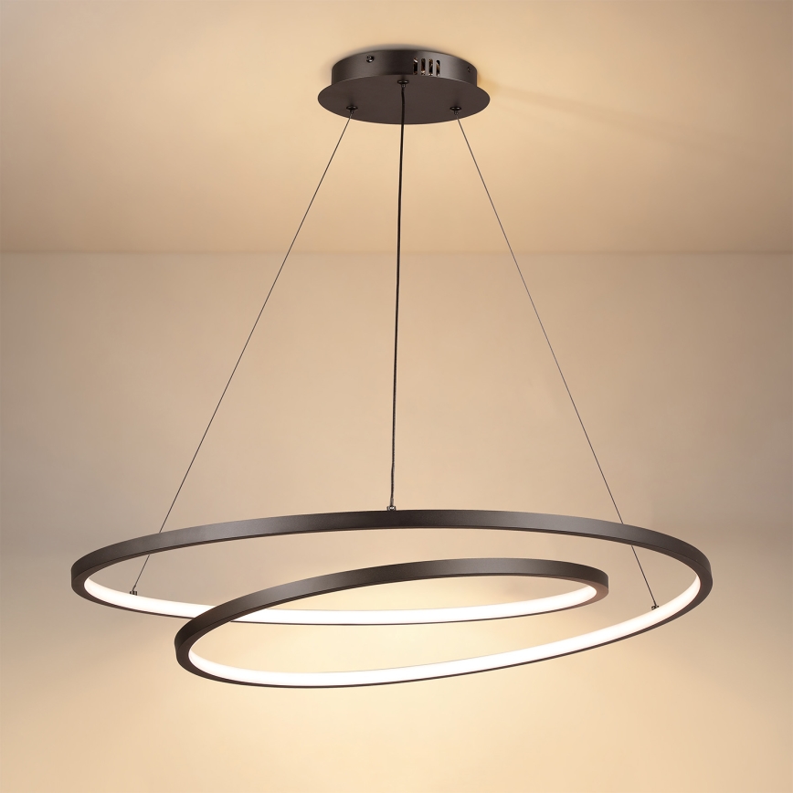 Brilagi - prigušiva LED viseća svetiljka na sajli TWISTER LED/105W/230V 3000-6000K prečnik 100 cm crna + sa daljinskim upravljačem