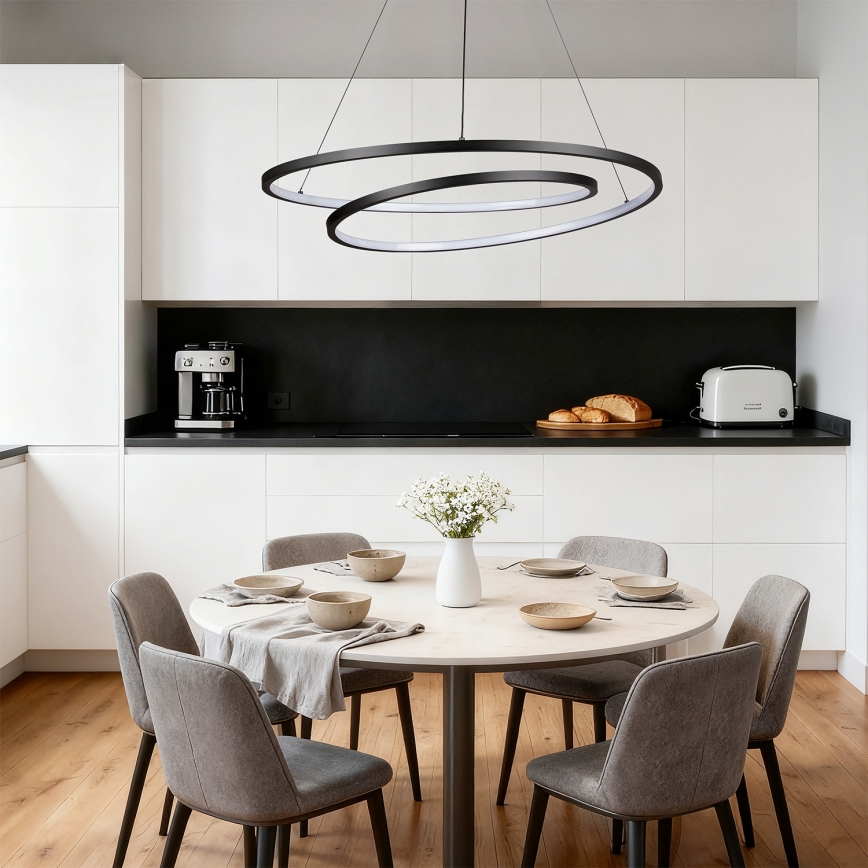 Brilagi - prigušiva LED viseća svetiljka na sajli TWISTER LED/105W/230V 3000-6000K prečnik 100 cm crna + sa daljinskim upravljačem