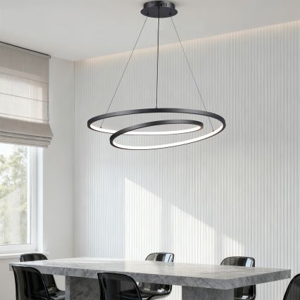 Brilagi - prigušiva LED viseća svetiljka na sajli TWISTER LED/105W/230V 3000-6000K prečnik 100 cm crna + sa daljinskim upravljačem