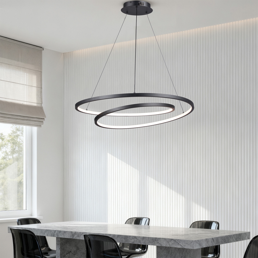 Brilagi - prigušiva LED viseća svetiljka na sajli TWISTER LED/105W/230V 3000-6000K prečnik 100 cm crna + sa daljinskim upravljačem