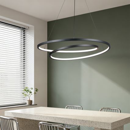Brilagi - prigušiva LED viseća svetiljka na sajli TWISTER LED/105W/230V 3000-6000K prečnik 100 cm crna + sa daljinskim upravljačem