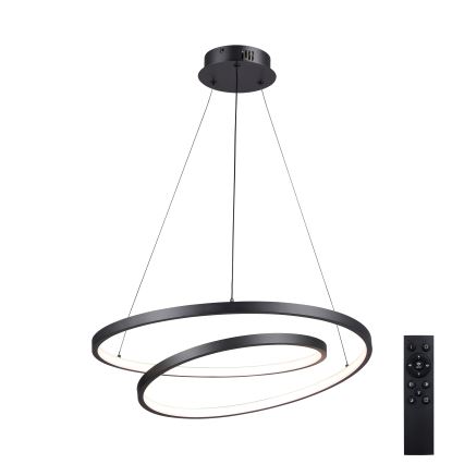 Brilagi - LED prigušiva viseća lampa na sajli TWISTER LED/48W/230V 3000-6000K Ø 50 cm crna + daljinski upravljač