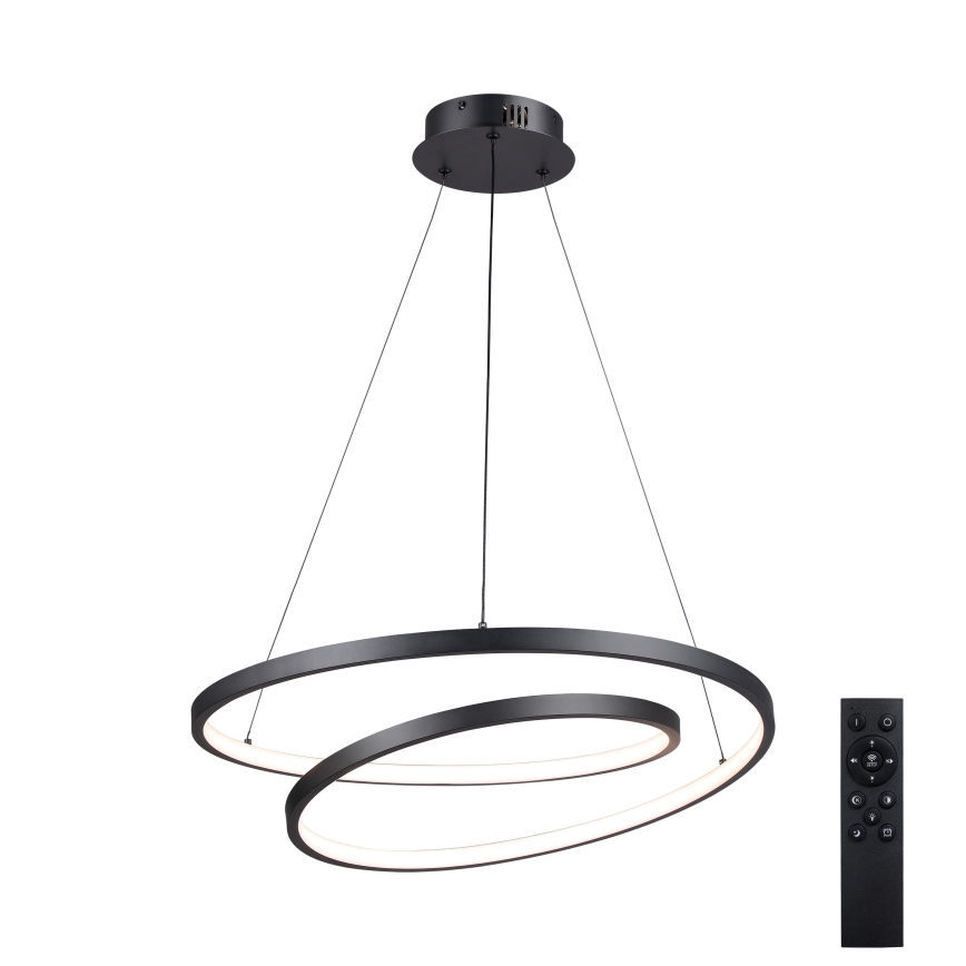 Brilagi - LED prigušiva viseća lampa na sajli TWISTER LED/48W/230V 3000-6000K Ø 50 cm crna + daljinski upravljač