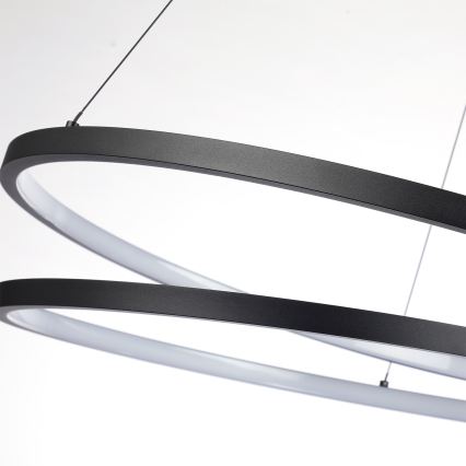 Brilagi - LED prigušiva viseća lampa na sajli TWISTER LED/48W/230V 3000-6000K Ø 50 cm crna + daljinski upravljač