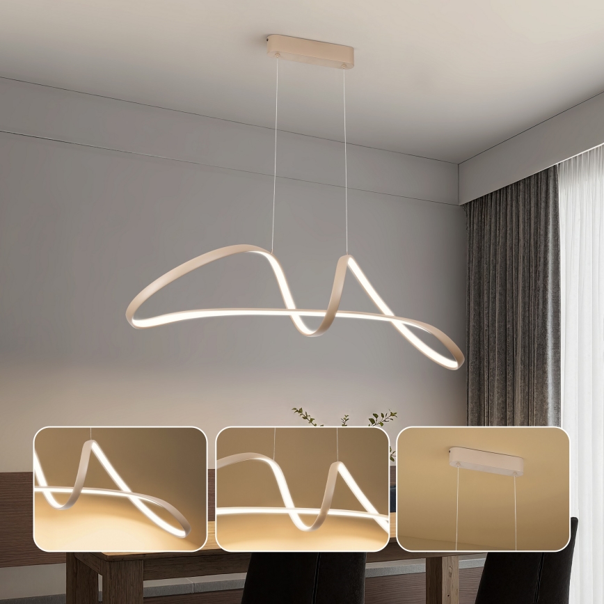 Brilagi - LED prigušiva luster na sajli TWISTER LED/60W/230V 3000-6000K bež + daljinski upravljač