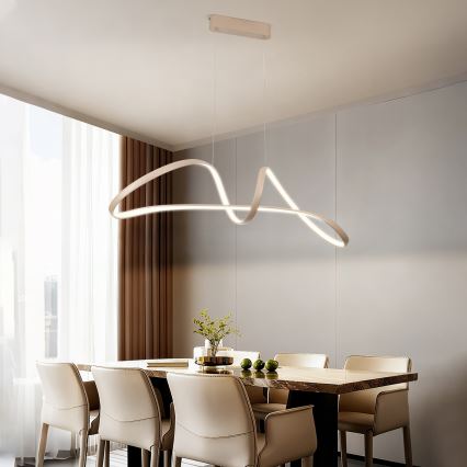 Brilagi - LED prigušiva luster na sajli TWISTER LED/60W/230V 3000-6000K bež + daljinski upravljač