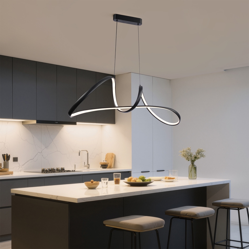 Brilagi - LED prigušiva luster na sajli TWISTER LED/60W/230V 3000-6000K crna + daljinski upravljač