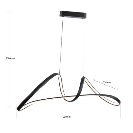 Brilagi - LED prigušiva luster na sajli TWISTER LED/60W/230V 3000-6000K crna + daljinski upravljač