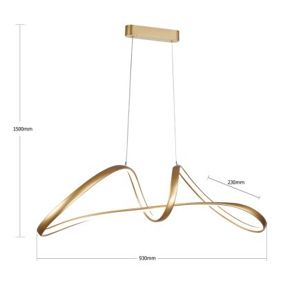 Brilagi - LED prigušiva luster na sajli TWISTER LED/60W/230V 3000-6000K zlatna + daljinski upravljač