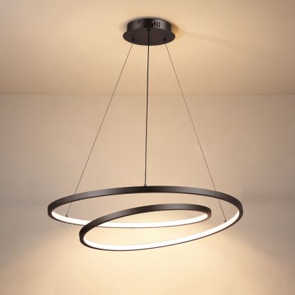 Brilagi - TWISTER LED prigušiva viseća lampa na sajli LED/75W/230V 3000-6000K Ø 70 cm crna + daljinski upravljač