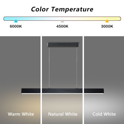 Brilagi - LED prigušiva luster na sajli SLEEKLINE SMART LED/40W/230V 3000-6000K Wi-Fi Tuya crna + daljinski upravljač