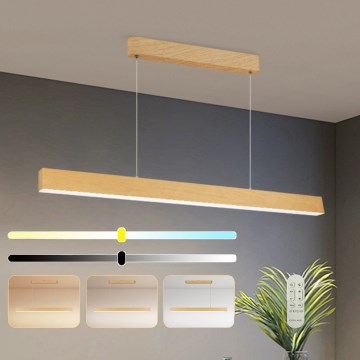 Brilagi - LED prigušiva luster SLEEKLINE SMART LED/40W/230V Wi-Fi Tuya dekor hrasta + daljinski upravljač