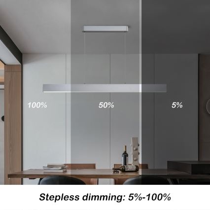 Brilagi - SLEEKLINE SMART LED/40W/230V luster na sajli, prigušiva, 3000-6000K Wi-Fi Tuya, srebrna + daljinski upravljač