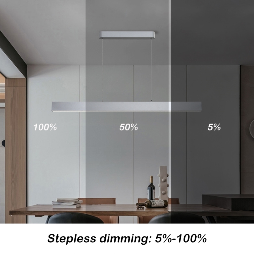 Brilagi - SLEEKLINE SMART LED/40W/230V luster na sajli, prigušiva, 3000-6000K Wi-Fi Tuya, srebrna + daljinski upravljač