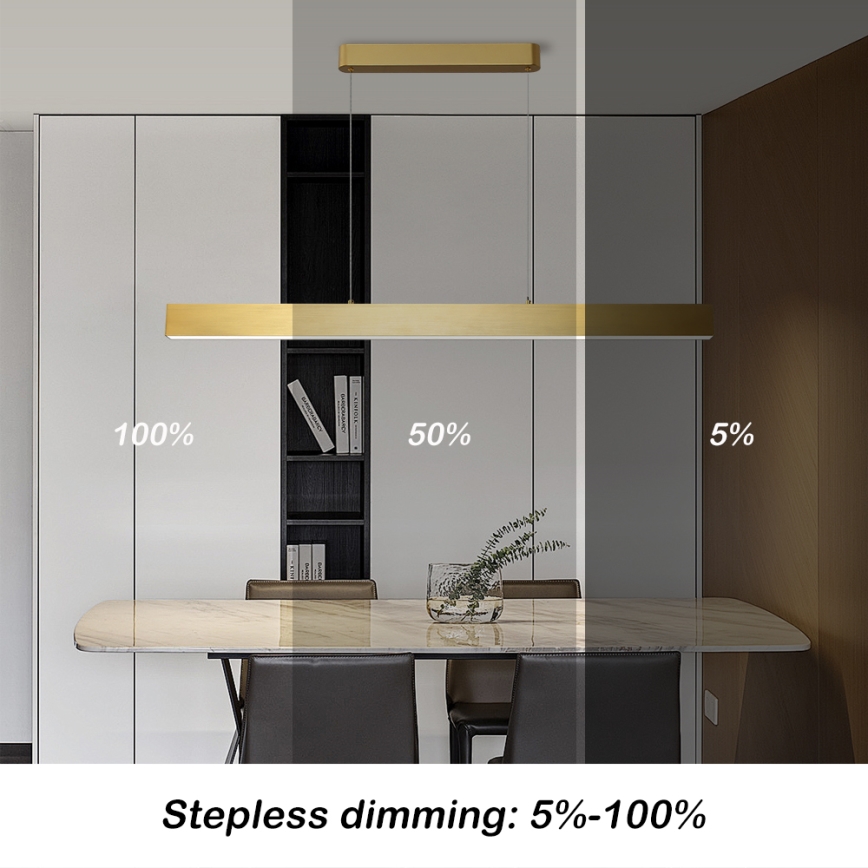 Brilagi - LED prigušiva luster na sajli SLEEKLINE SMART LED/40W/230V 3000-6000K Wi-Fi Tuya zlatna + daljinski upravljač
