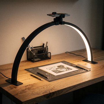 BRILAGI - LED prigušiva modelarska lučna stona lampa sa držačem RADIO LED/25W/24/230V 3000/4000/6500K crna