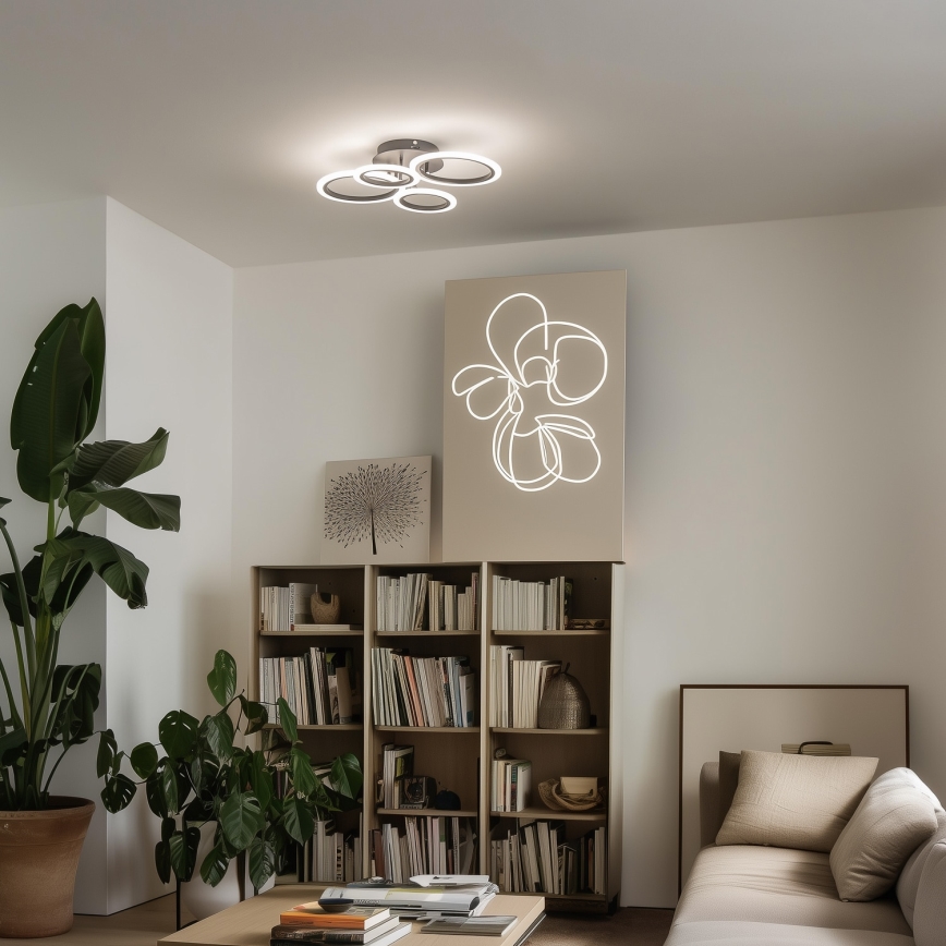 Brilagi - LED prigušiva plafonski luster ORBITS LED/50W/230V 3000-6500K crna + daljinski upravljač