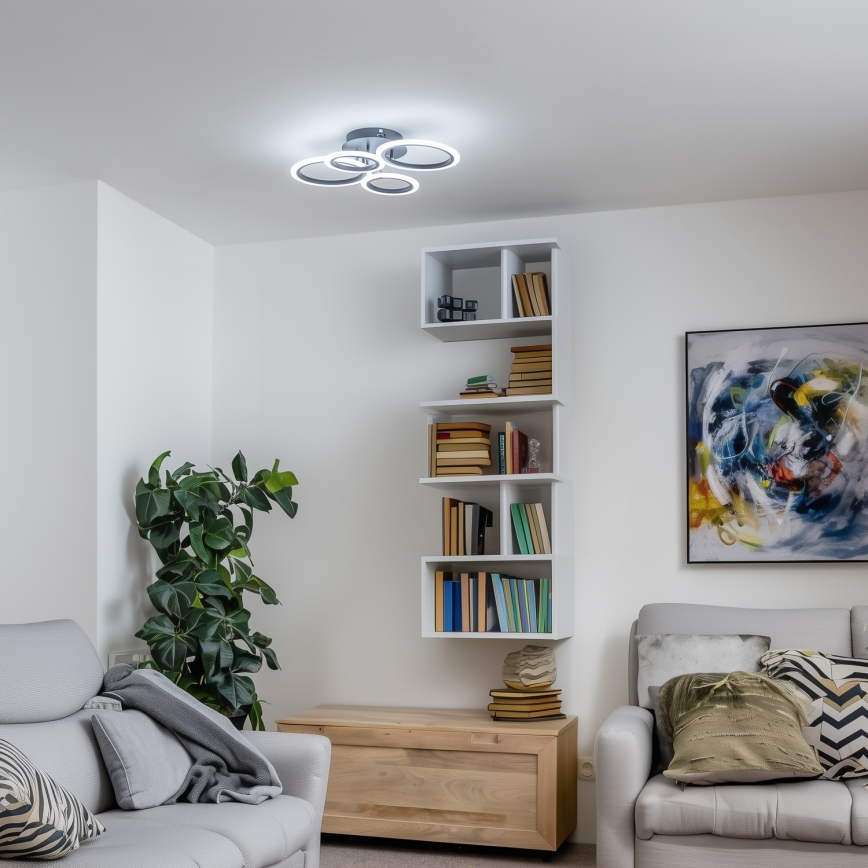 Brilagi - LED prigušiva plafonski luster ORBITS LED/50W/230V 3000-6500K crna + daljinski upravljač