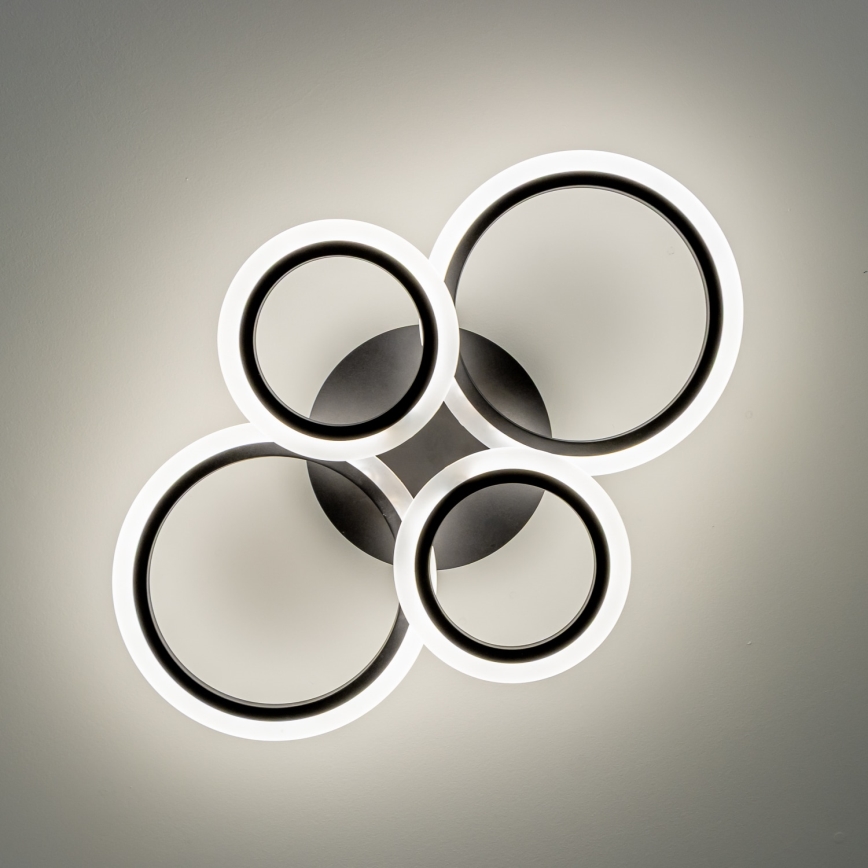 Brilagi - LED prigušiva plafonski luster ORBITS LED/50W/230V 3000-6500K crna + daljinski upravljač