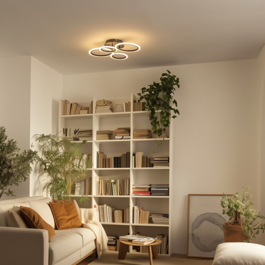 Brilagi - LED prigušiva plafonski luster ORBITS LED/50W/230V 3000-6500K crna + daljinski upravljač