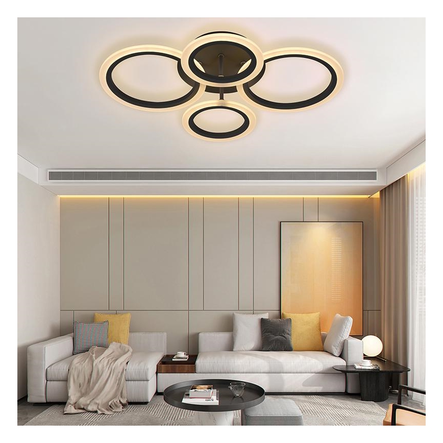 Brilagi - LED prigušiva plafonski luster ORBITS LED/50W/230V 3000-6500K crna + daljinski upravljač