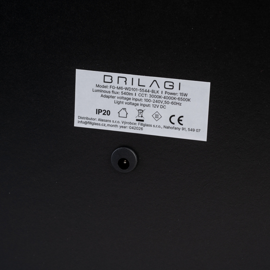 BRILAGI - LED prigušiva make-up ogledalo CALIFORNIA LED/22W/230V 3000/4000/6500K 58x43 cm crna