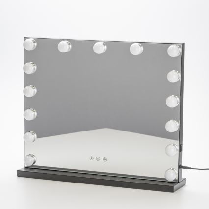 Brilagi - LED prigušiva make-up ogledalo HOLLYWOOD LED/15W/230V 3000/4000/6500K crna
