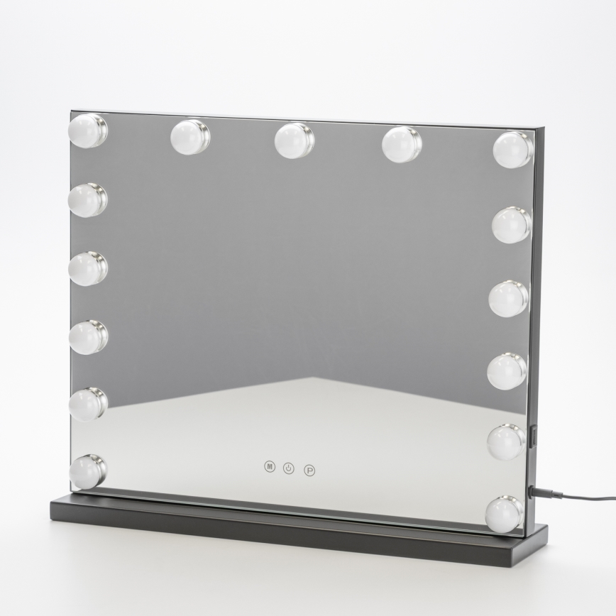 Brilagi - LED prigušiva make-up ogledalo HOLLYWOOD LED/15W/230V 3000/4000/6500K crna