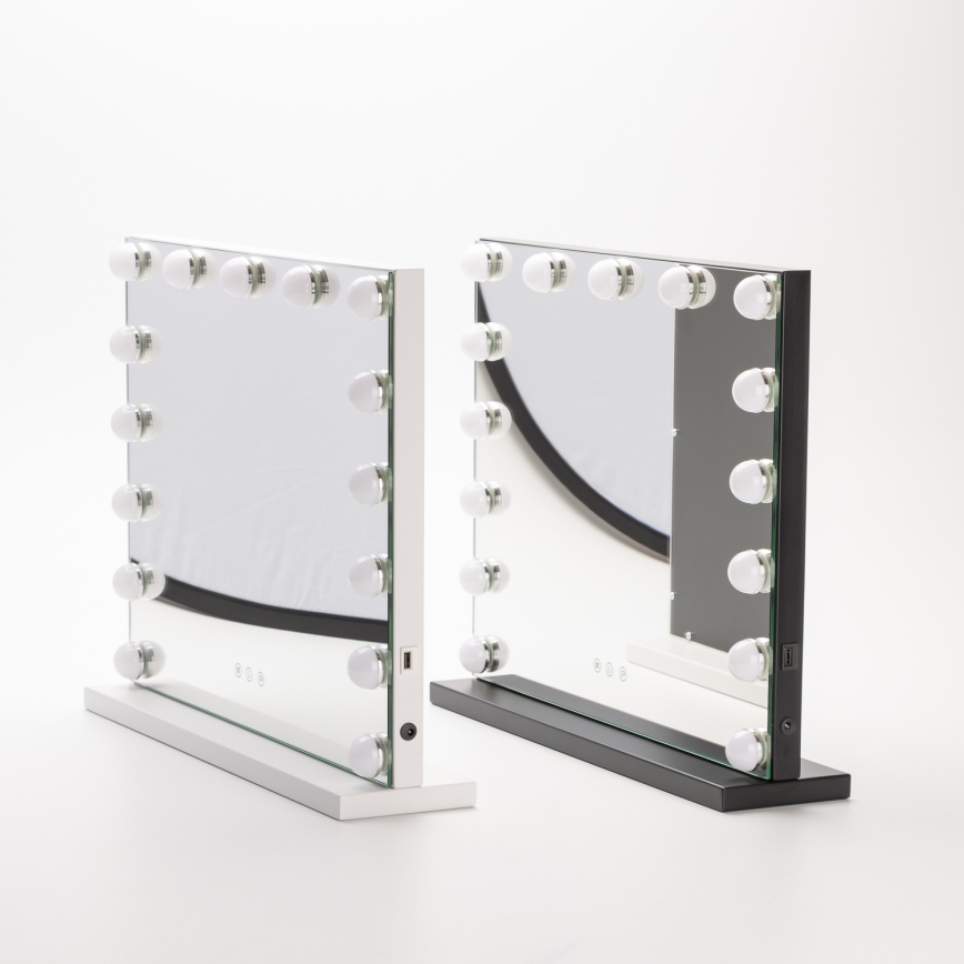 Brilagi - LED prigušiva make-up ogledalo HOLLYWOOD LED/15W/230V 3000/4000/6500K crna