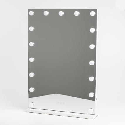 BRILAGI - LED prigušiva ogledalo za šminku HOLLYWOOD LED/15W/230V CCT + 2x USB 55x77 cm belo