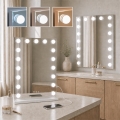 BRILAGI - LED prigušiva ogledalo za šminku HOLLYWOOD LED/15W/230V CCT + 2x USB 55x77 cm belo