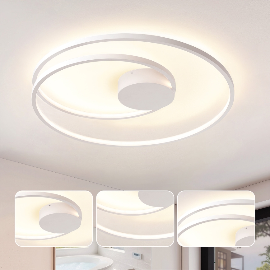 Brilagi - LED prigušiva plafonska svetiljka TWISTER LED/75W/230V 3000-6000K prečnik 70 cm bela + daljinski upravljač