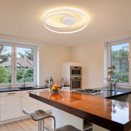 Brilagi - LED prigušiva plafonska svetiljka TWISTER LED/75W/230V 3000-6000K prečnik 70 cm bela + daljinski upravljač