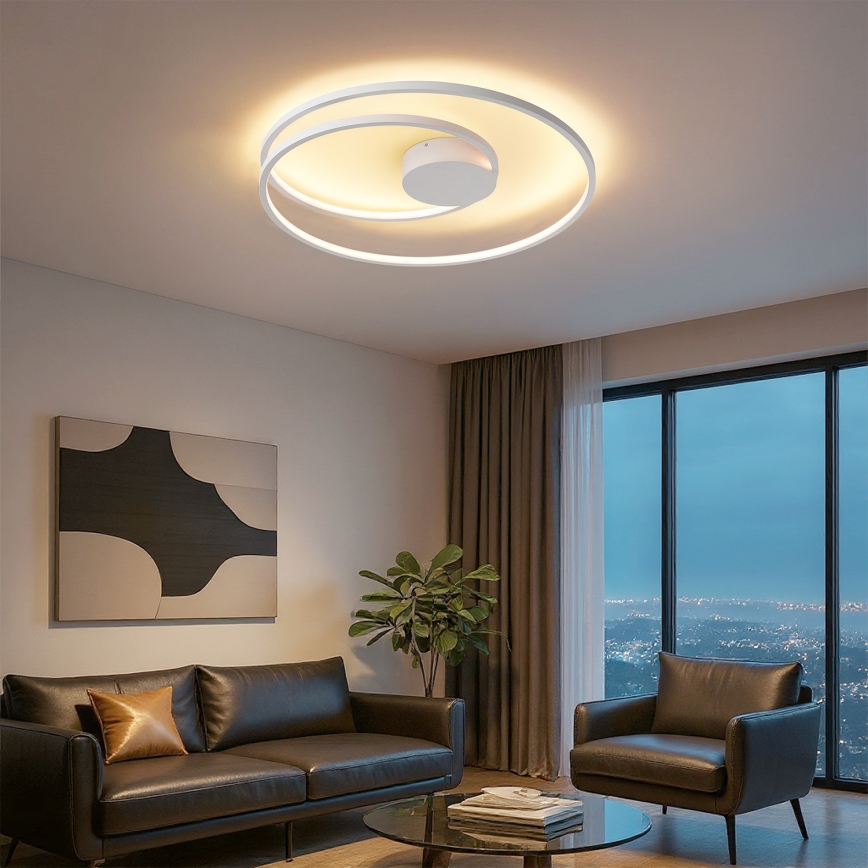 Brilagi - LED prigušiva plafonska svetiljka TWISTER LED/75W/230V 3000-6000K prečnik 70 cm bela + daljinski upravljač