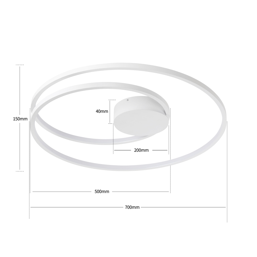 Brilagi - LED prigušiva plafonska svetiljka TWISTER LED/75W/230V 3000-6000K prečnik 70 cm bela + daljinski upravljač