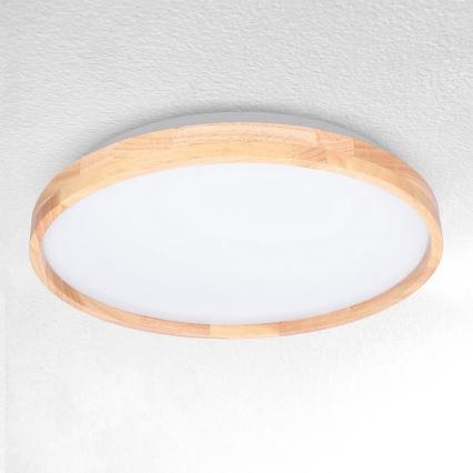 Brilagi - prigušiva LED stropna lampa ALSON LED/48W/230V 3000-6500K hrast preč. 39,5 cm + daljinski upravljač