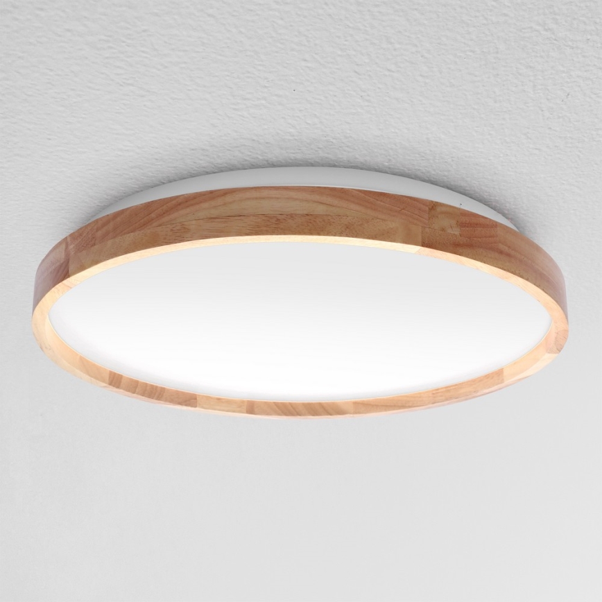 Brilagi - prigušiva LED stropna lampa ALSON LED/48W/230V 3000-6500K hrast preč. 39,5 cm + daljinski upravljač
