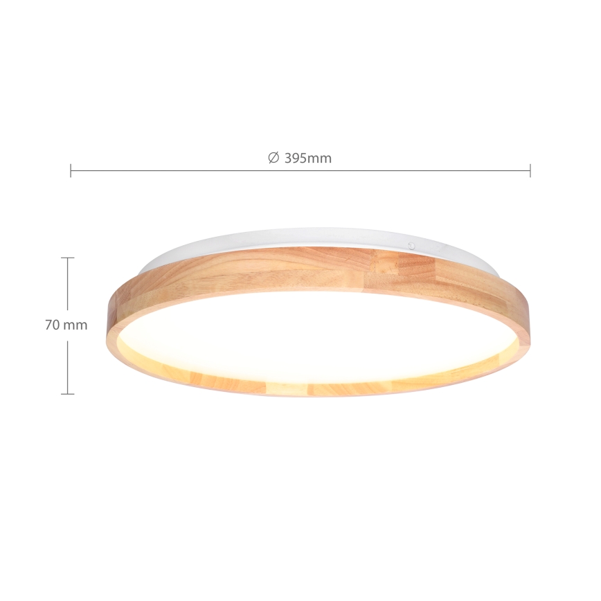 Brilagi - prigušiva LED stropna lampa ALSON LED/48W/230V 3000-6500K hrast preč. 39,5 cm + daljinski upravljač