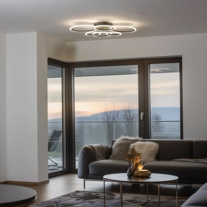 Brilagi - LED prigušiva plafonska lampa ORBITS LED/85W/230V 3000-6500K antracit + daljinski upravljač