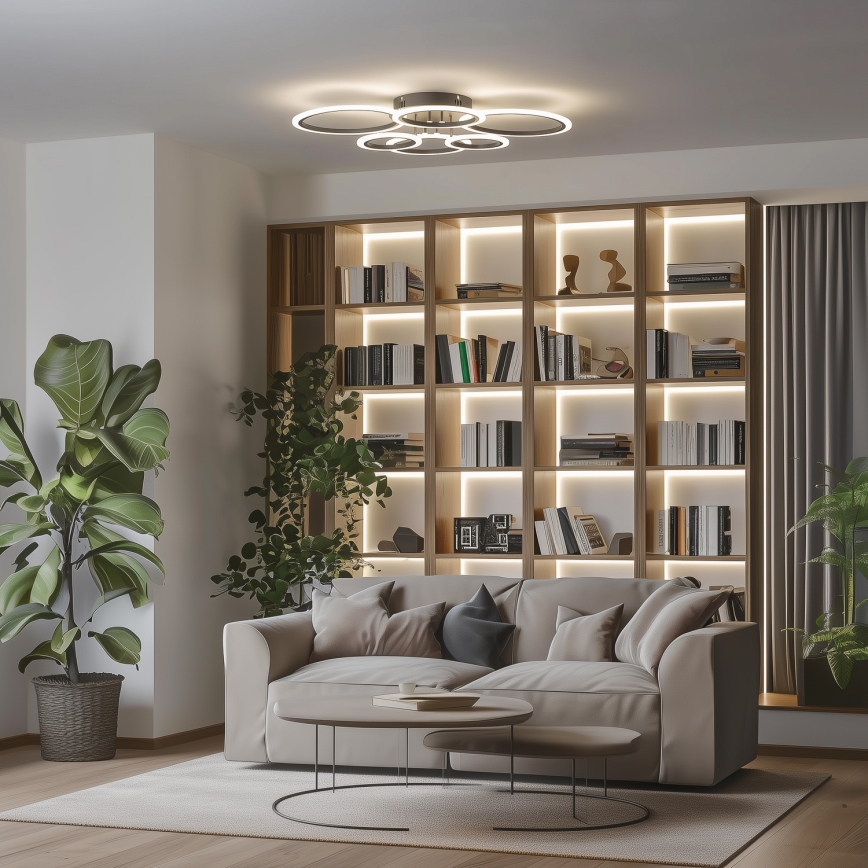 Brilagi - LED prigušiva plafonski luster ORBITS LED/85W/230V 3000-6500K crna + daljinski upravljač