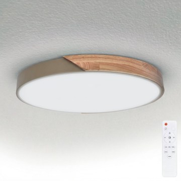 BRILAGI - LED prigušiva plafonska lampa PILANA LED/60W/230V 3000-6500K hrast/bež prečnik 60 cm + daljinski upravljač