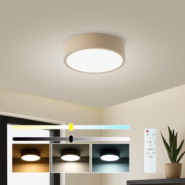 Brilagi - LED prigušiva plafonska lampa POOL LED/18W/230V 3000-6000K 20 cm bež + daljinski upravljač